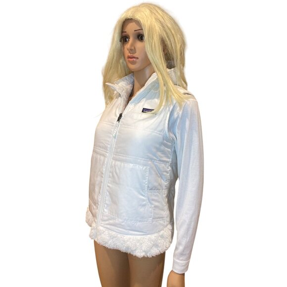 PATAGONIA Women's S Los Gatos Reversible Hooded Fleece Vest White - Picture 13 of 17
